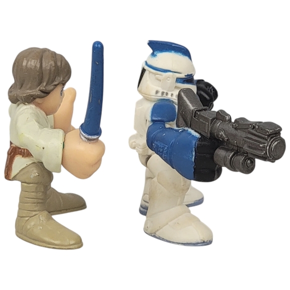 Star Wars Galactic Heroes Blue Clone Trooper & Luke Skywalker Hasbro 2004 - Picture 4 of 6